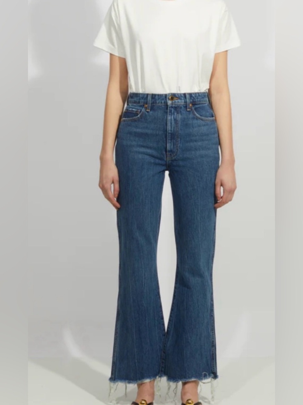 KHAITE “Gabbie” Ankle Flare Jeans